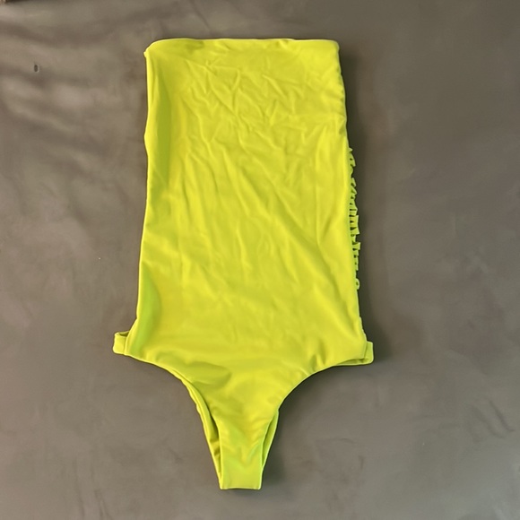 Mikoh Neon Yellow Strapless One-piece - Picture 3 of 3
